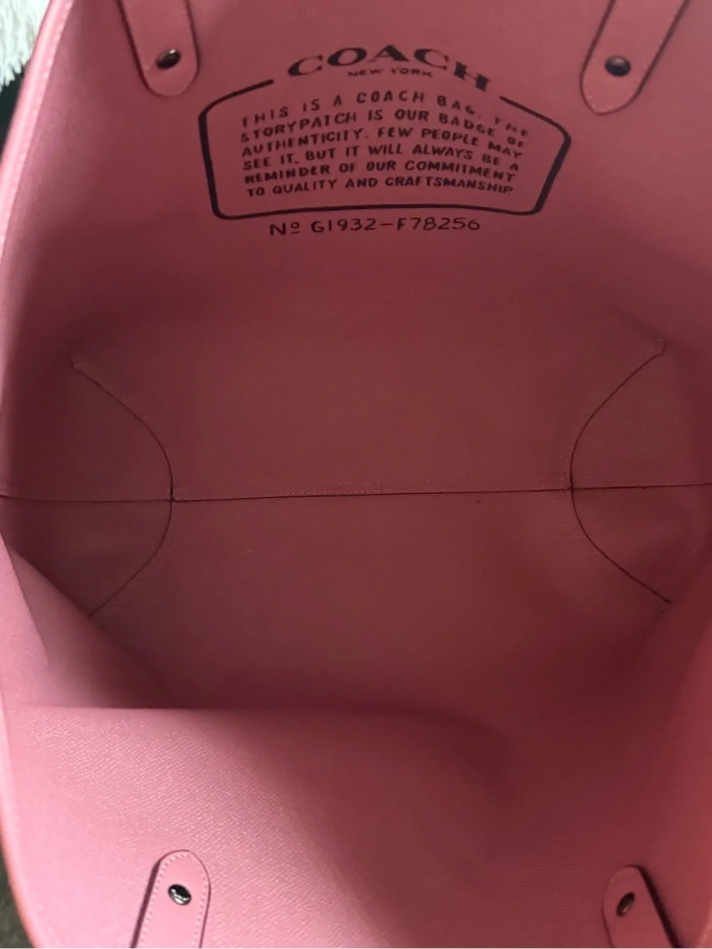 Coach Brown Signature Canvas Tote with Pink Trim and Unicorn Graphic